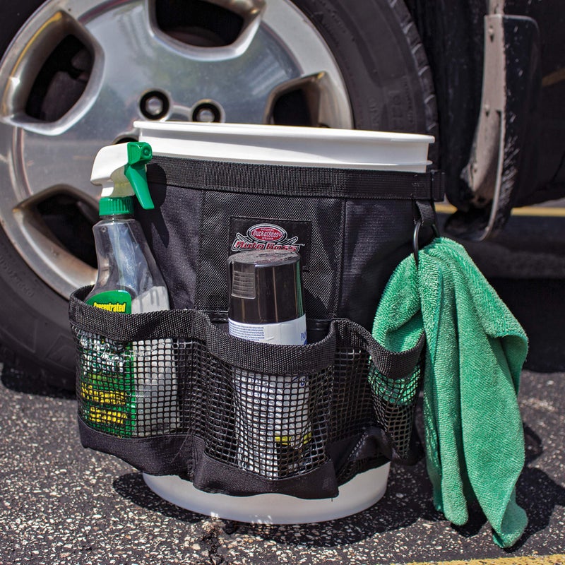 Bucket Boss Auto Boss Wash Boss Organizer for a 5 Gallon Bucket, with Fast-Drying, Exterior Mesh Pockets for Car Supplies, Allowing for Soap and Water in the Bucket, in Black, AB30060 - Image 3